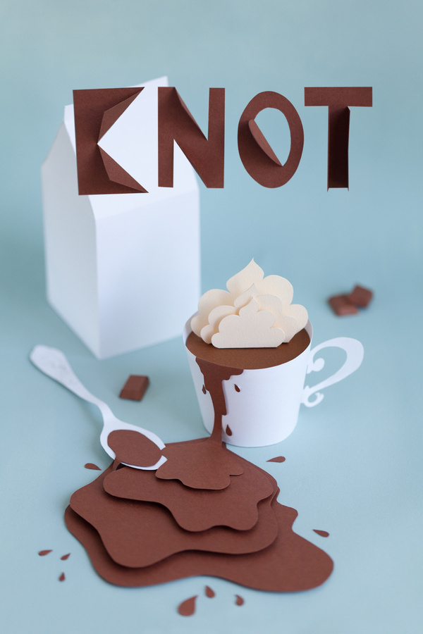 tasse_choco_knot_Paper #papercut #design #paper #set
