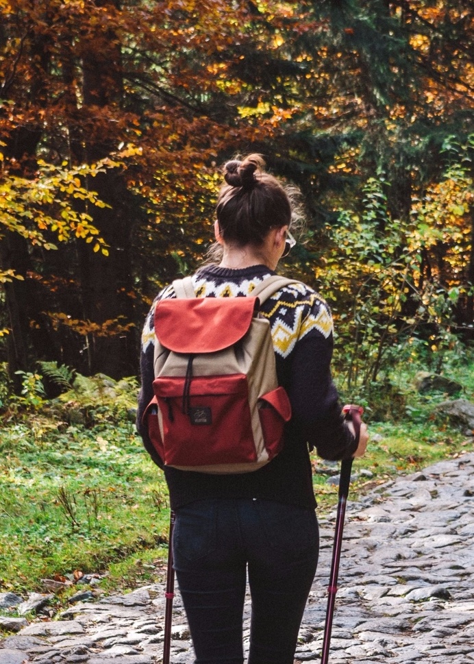 City backpack in mountains. Coock backpack by Velotton