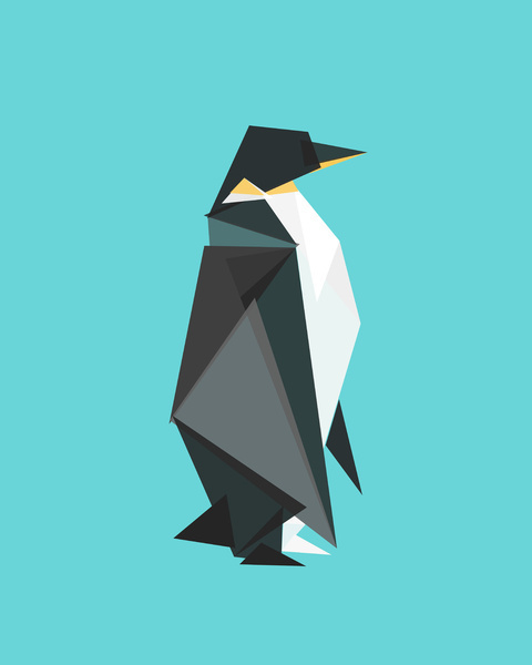 Fractal geometric emperor penguin Art Print #penguin #triangle