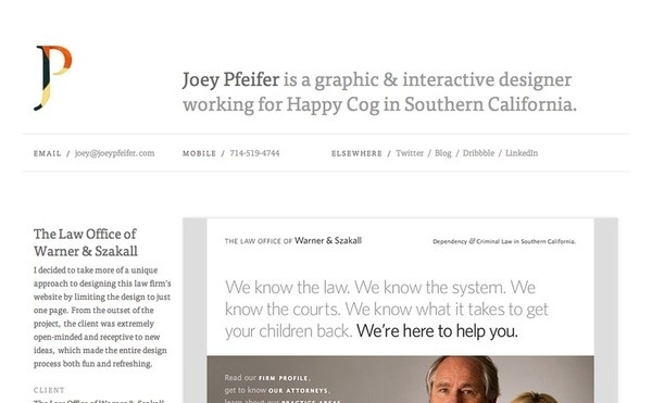 Joey Pfeifer #website #siteinspire #minimal