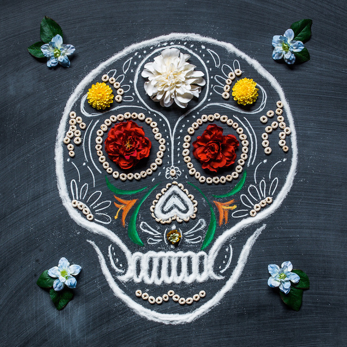 social content, cheerios, day of the dead, illustration