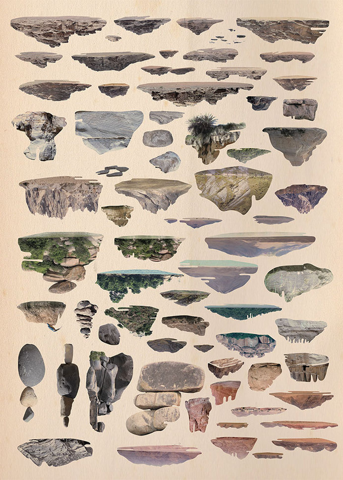 Islands by Tom Reznikov #islands #print #poster #art #collage #mountains