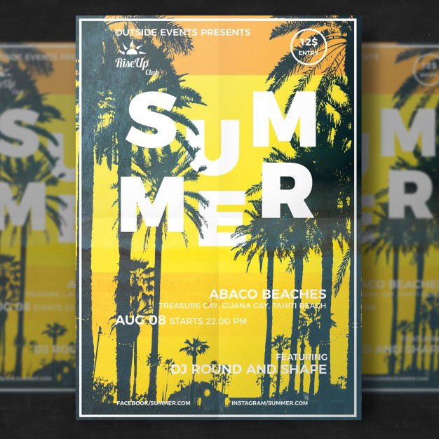 Summer travel flyer Free Psd. See more inspiration related to Brochure, Flyer, Poster, Mockup, Tree, Music, Party, Cover, Summer, Template, Beach, Sea, Brochure template, Sun, Party poster, Leaflet, Dance, Celebration, Festival, Holiday, Event, Flyer template, Stationery, Mock up, Poster template, Party flyer, Creative, Modern, Booklet, Document, Fun, Palm, Vacation, Print, Page, Hot, Sunshine, Season, Mock, Summertime and Seasonal on Freepik.