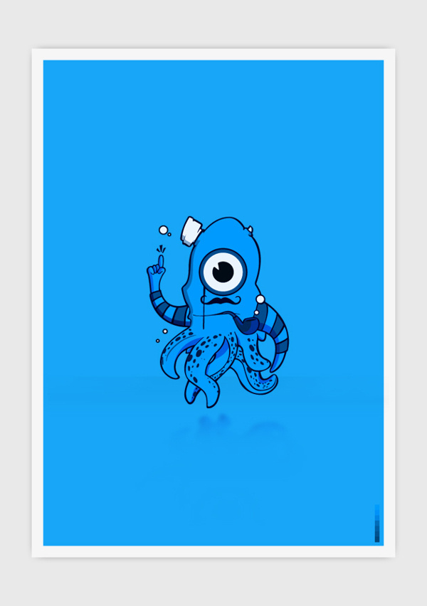 Blue Octopus #digital #design #art #vector