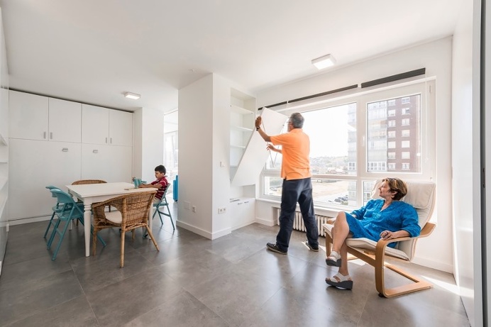 Sliding wall partitions for a adaptable home