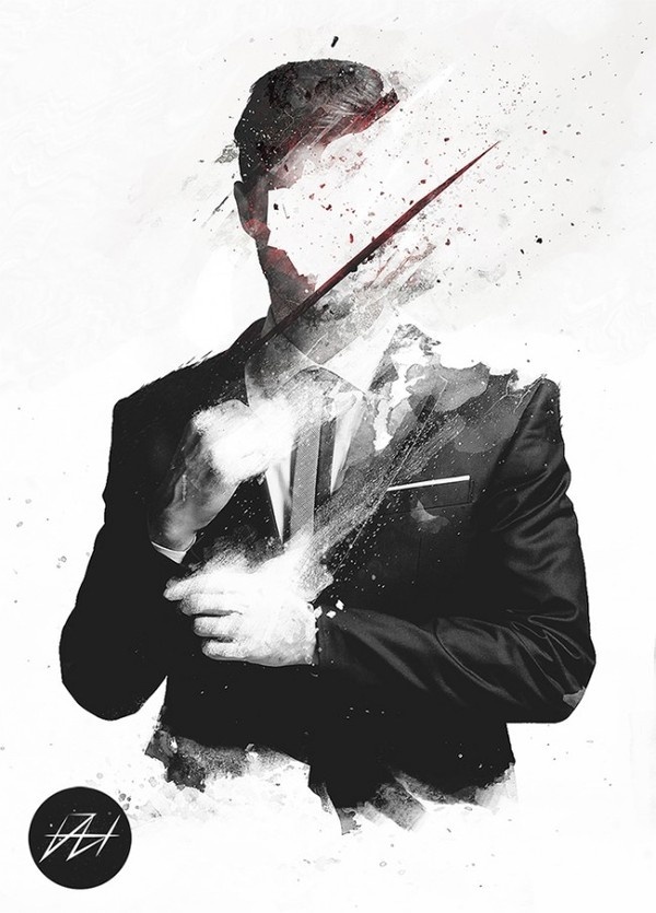 Nice ImageFX by Daniel Hannih #white #& #black #illustration #portrait