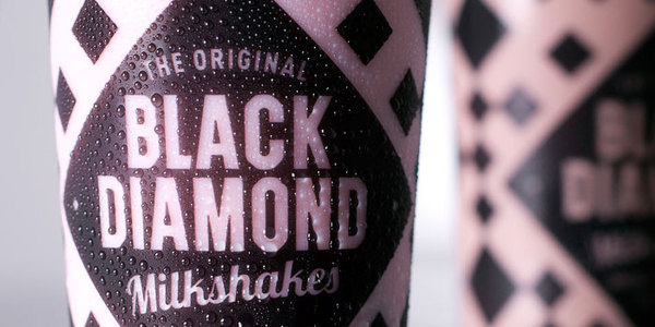 black diamond shake #milkshakes #1950s #black #sweet #diamonds #typography