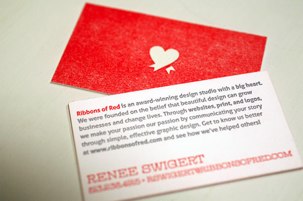 Ribbons of Red Business Card #card #business