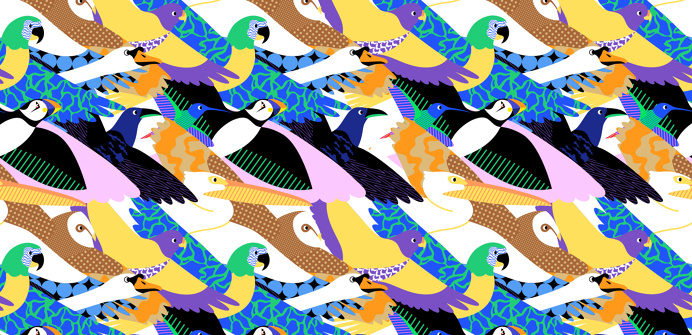 2017 Birds #illustration #design #pattern #birds #abstract #editorial #advertising #mkrnld