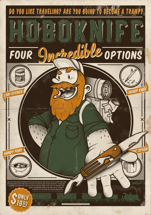 HOBO AND SAILOR #hoboknife #sailor #hobo #poster #and