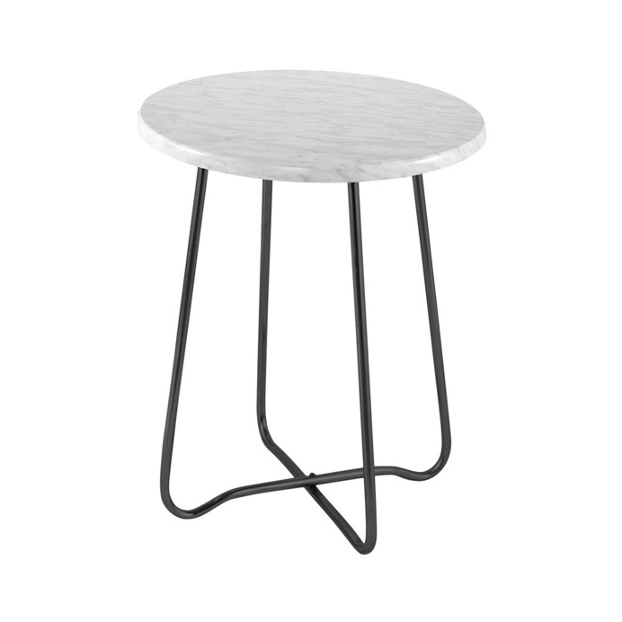 Jessica Marble Side Table Black 47cmH x 39cmD