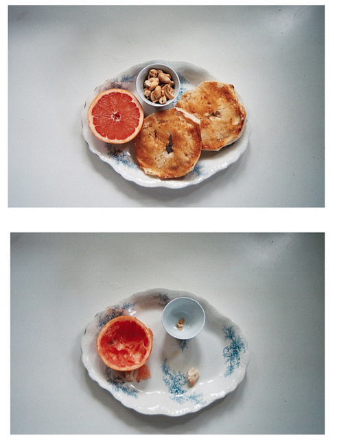 Breakfast #grapefruit #photography #bagel #breakfast