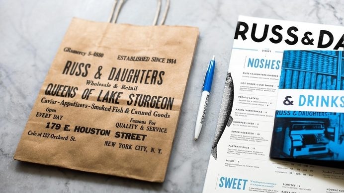 Russ & Daughters #type #blue #branding #restaurant