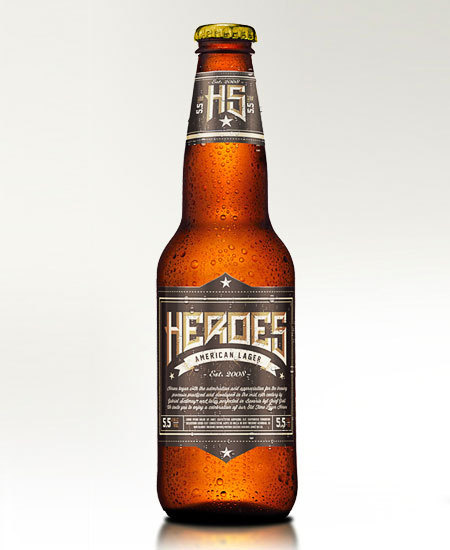 Heroes American Lager Bottle #packaging #beer #bottle