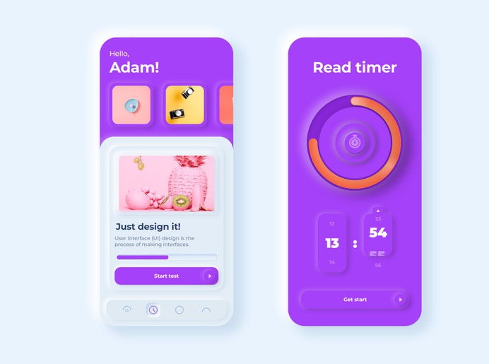 Skeuomorphism / Neumorphism UI -TIMER APP BY MAX SIROTYUK