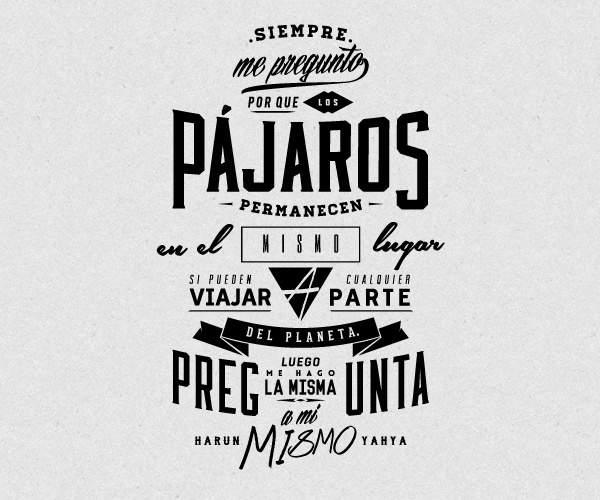 Postcard from La Papelera de Reciclaje by Overloaded Design #fonts #lettering #reciclaje #argentina #bird #pajaros #overloaded #type #papelera #typography