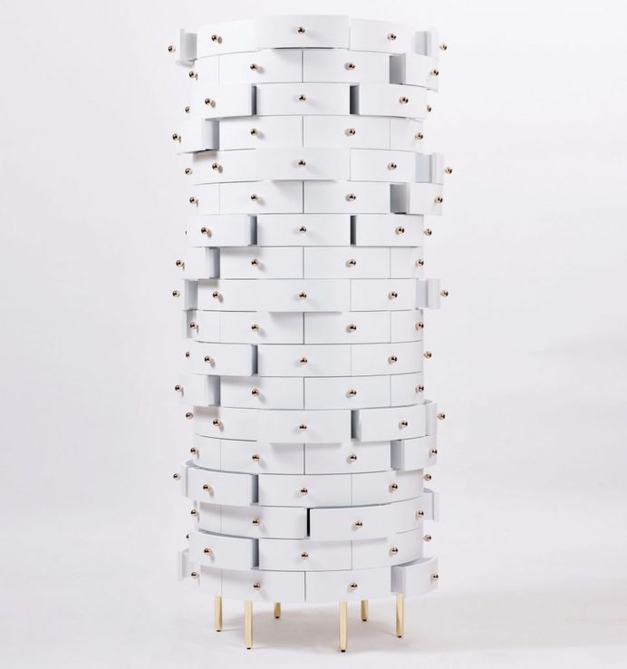 Nika Zupanc designed a cylindrical cabinet for storing keepsake