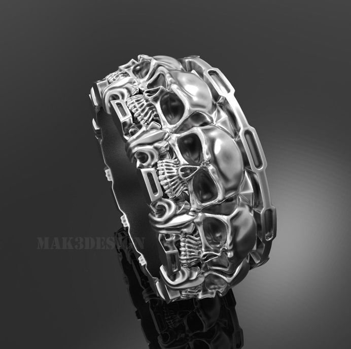ring skull 131 3d model obj stl 2