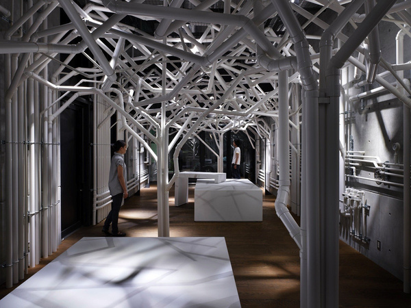 Nature Factory / Suppose Design Office #store #white #pipe #tree