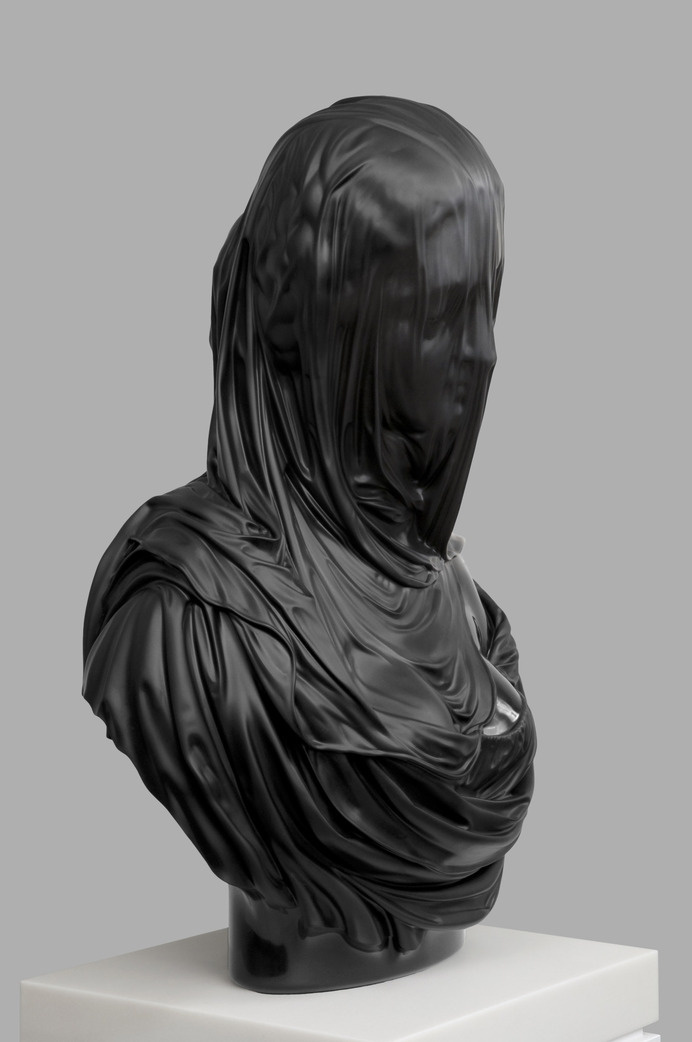 Barry xball sculpture #sculpture #head #black #draped #bust #statue #art #covered
