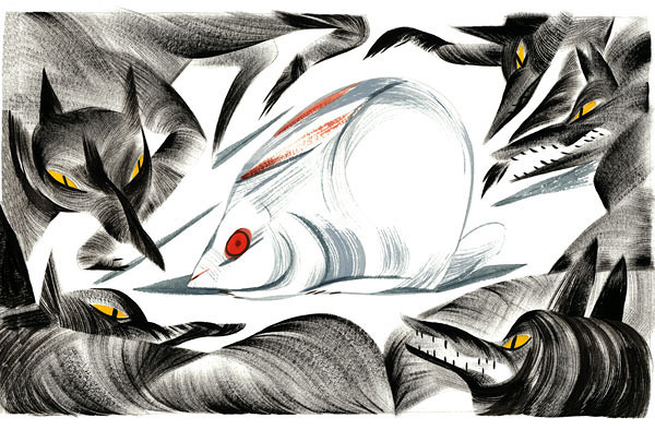 pingszoo #wolves #illustration #rabbit #fear