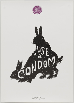 James Victore. Use a Condom/ Bunnies. 1997 via Baubauhaus. #condoms #bunnies #poster #victore