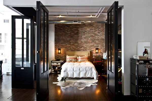 B L O O D A N D C H A M P A G N E . C O M: #interior #design #brick #bedroom