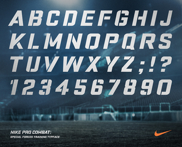 Typeface Archive steveharkin.com #combat #nike #pro #typeface