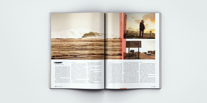 Surfing Magazine Editorial 2012 - Joy Stain #surf #surfing #print #spread #layout #editorial #magazine #typography