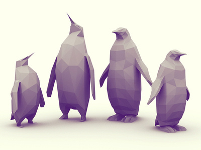 Penguins #illustration #low #penguins #poly