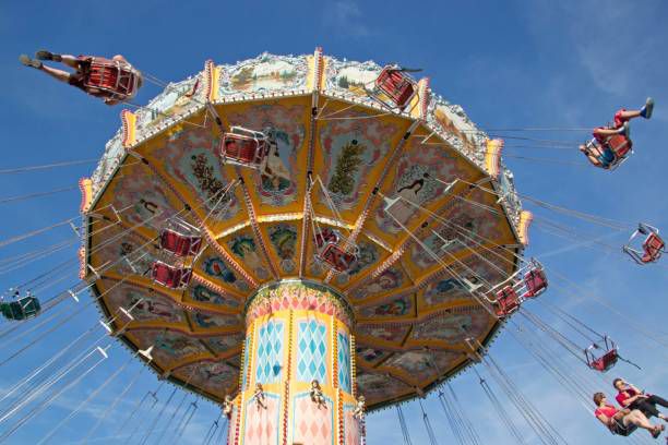 Chair swing ride or Chair-O-Planes, Hamburger Dom funfair, Hamburg, Germany
