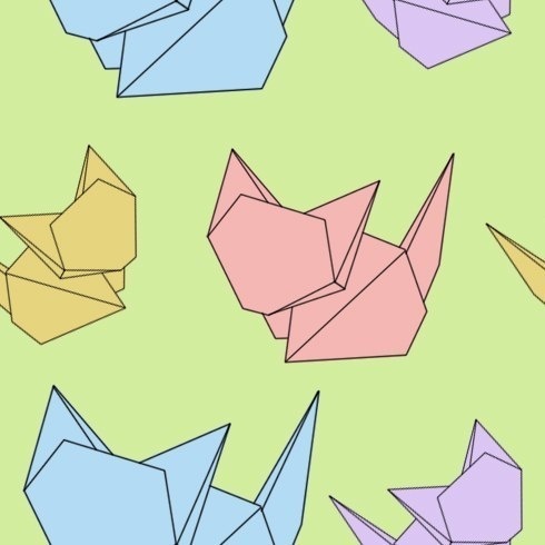 Origami Cat Pattern #pattern #cat #origami #poland #ukraine
