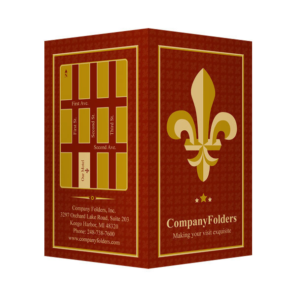Fleur-de-lis Motel Key Card Folder Template #maroon #red #design #map #template #god #folder