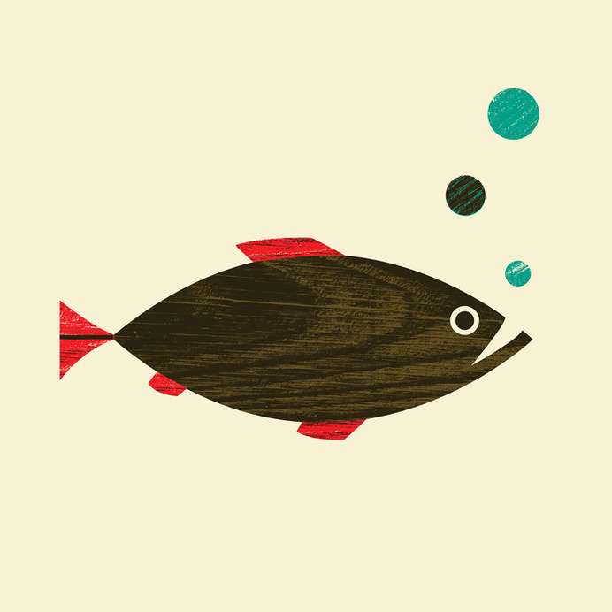 ForestFish.jpg #wood #illustration #animal #texture