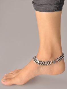 Silver Paisley Anklet