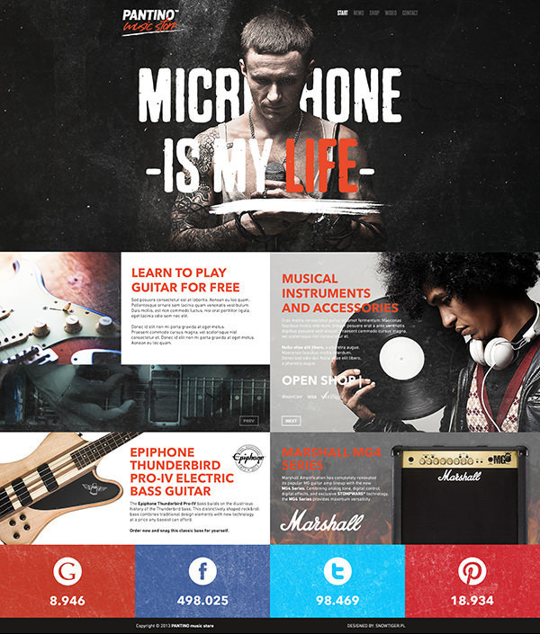PANTINO - music store #snowtiger #commerce #shop #mizura #marcin #web