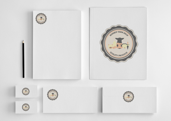 Minskip Farm Shop #envelopes #business #branding #id #brand #letterheads #logo #cards