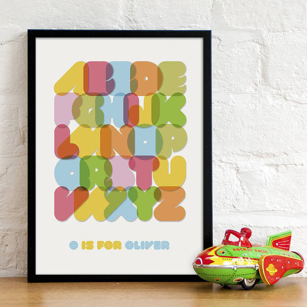 Personalised Child's Alphabet Print #print #colors #alphabet #wall #poster #typography