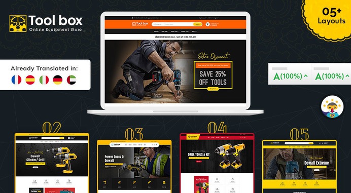 #ToolBox - #Drill #Tools & #Equipment - #Prestashop #Responsive #Theme | #TemplateTrip #eCommerce #Website #Design #Template