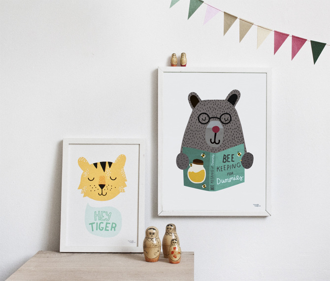 #nordic #design #graphic #illustration #danish#simple #nordicliving #living #interior #kids #room #poster #bear #teddy #bee #study