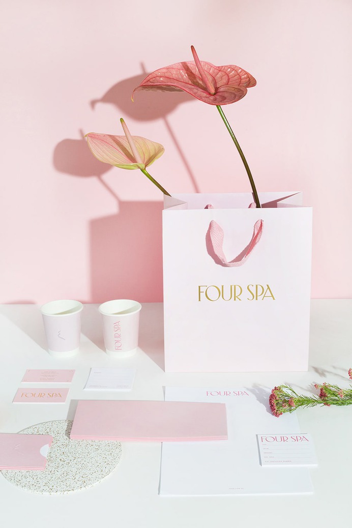 Four Spa - Mindsparkle Mag Nice People designed the branding for Four Spa – a luxury nail salon & spa located in Saudi Arabia. #logo #packaging #identity #branding #design #color #photography #graphic #design #gallery #blog #project #mindsparkle #mag #beautiful #portfolio #designer