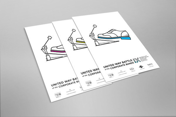 Battle of the Bands Poster on Behance #draw #flyer #design #graphic #typography #shoe #clean #drum #letter #battle #illustration #poster #minimalist #band #handbill