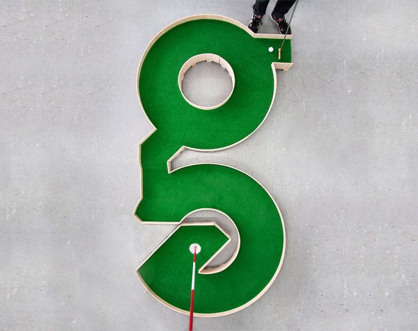 a typographic miniature golf course by ollie willis #golf