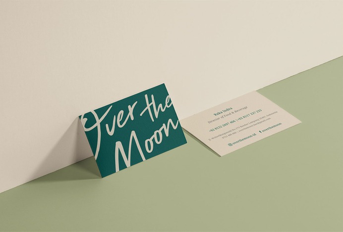 Over The Moon Brand Identity - Mindsparkle Mag PITUSTUDIO designed Over The Moon Brand Identity. Located at Sheraton Hotel Lampung, Indonesia. #logo #packaging #identity #branding #design #color #photography #graphic #design #gallery #blog #project #mindsparkle #mag #beautiful #portfolio #designer