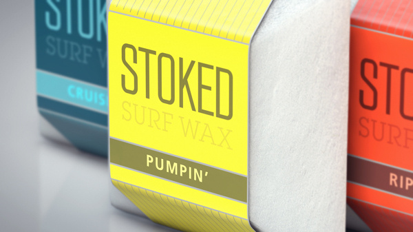 Stoked Surf Wax by Christopher Vinca #packaging #cinema #4d #branding