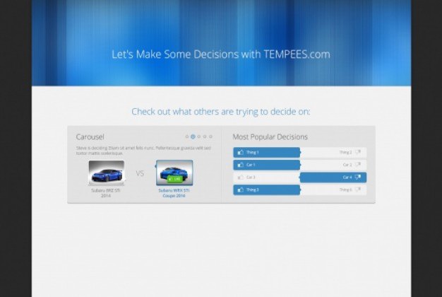 Simple flat decision poll Free Psd. See more inspiration related to Blue, Flat, List, Psd, Simple, Decision, Horizontal, Poll, Pair and Selections on Freepik.