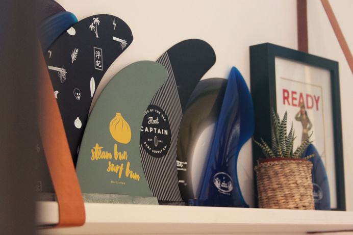 fin shelf , DIY leather straps