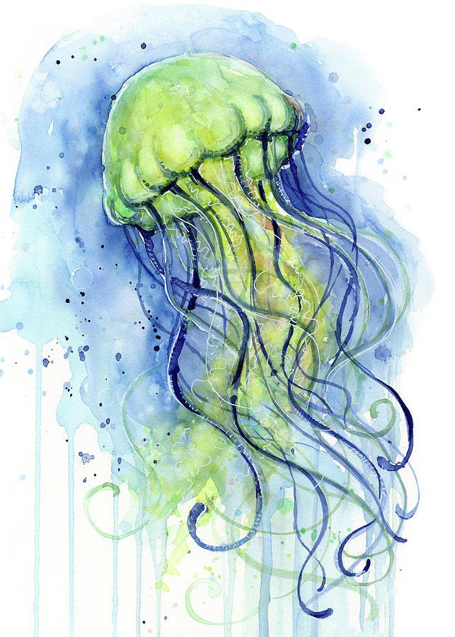 easy jellyfish painting & jellyfish paint by numbers #painting