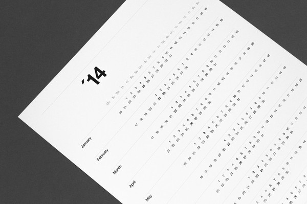 2014 Calendar #calendar #calendars #minimal #poster #typography