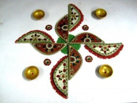 The semi halves rangoli